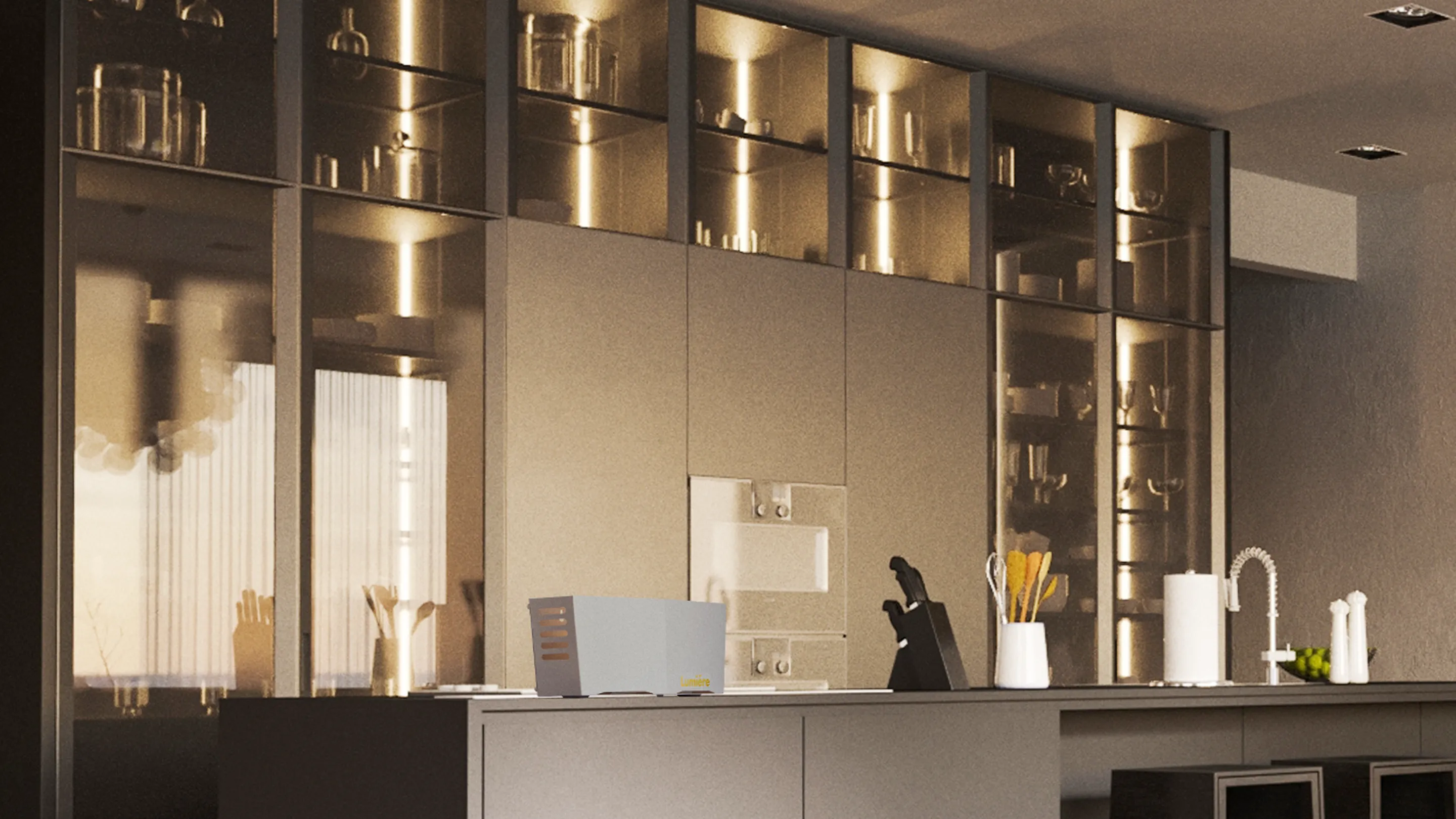 衛生環境を美しく。シックなキッチンにも置ける卓上型Lumiere3000（LED紫外線捕虫器 ルミエール3000）